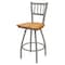 Holland Bar Stool Co 25" Swivel Counter Stool, Nickel Finish, Med Oak Seat X810 - alternate 1